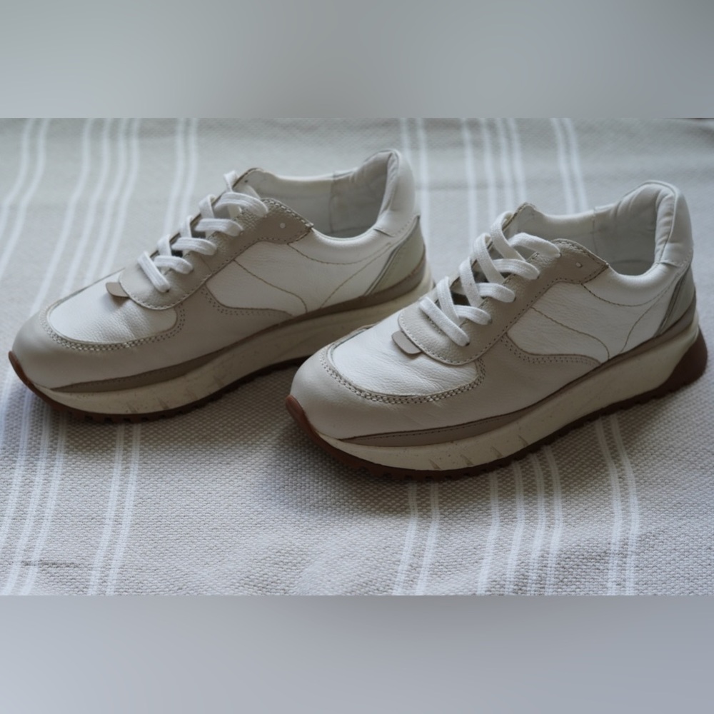 Madewell Kickoff Trainer Women’s Sneakers in Neutral Colorblock Leather - size 6